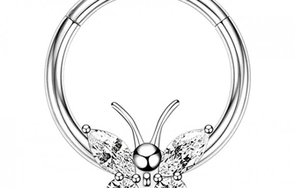 Titánium karika pillangóval