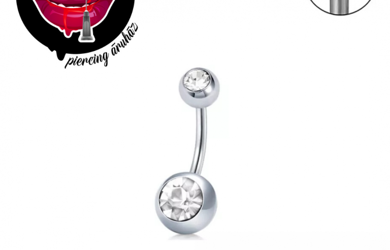 Titánium köldök piercing HOSSZÚ SZÁRRAL